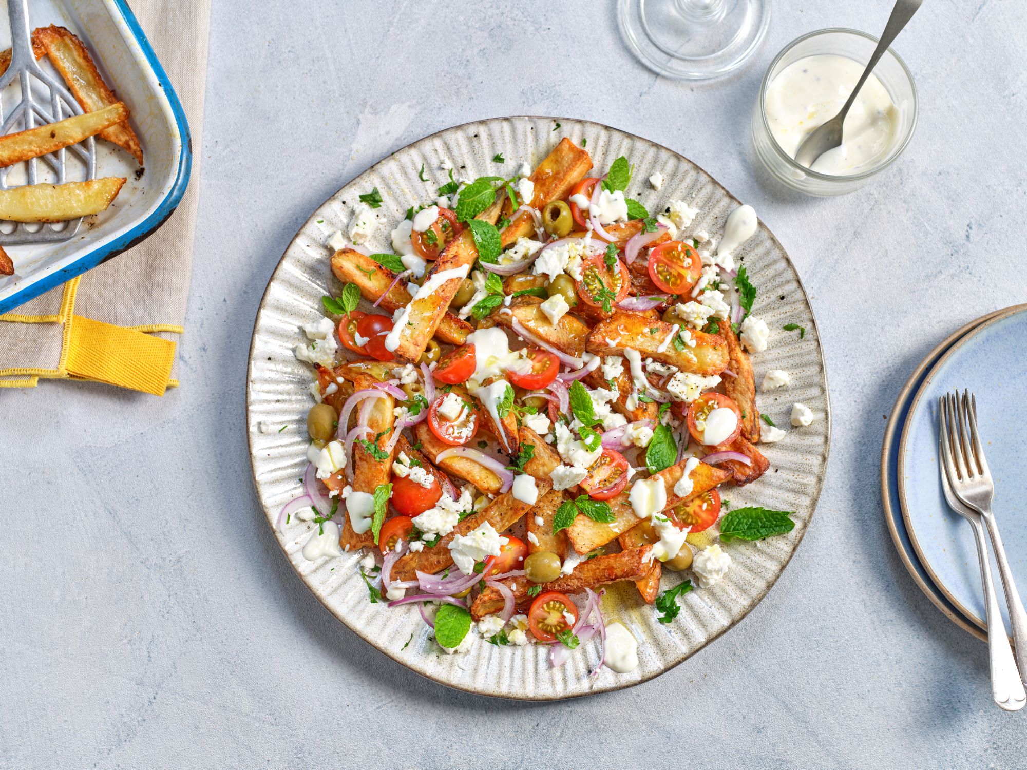 Feta, olive & oregano loaded chips - Nanna Tate