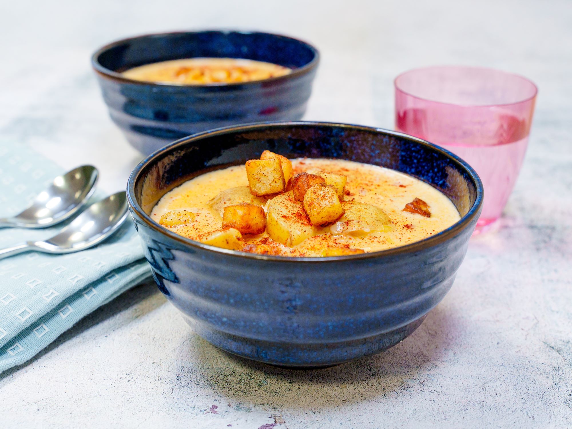 fish chowder with potato croutons - Nanna Tate
